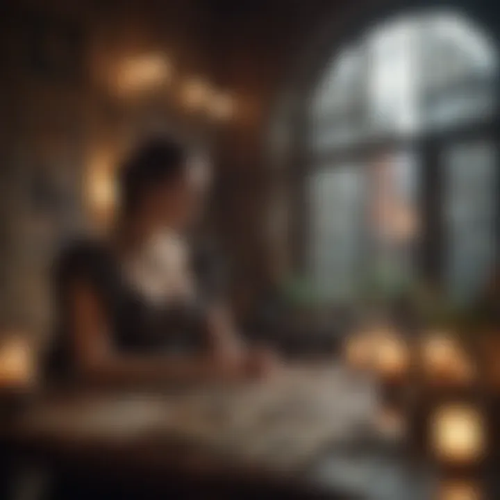 An atmospheric setting for a tarot reading session