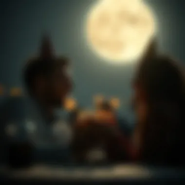 Celebrating Birthdays Under the Moon Celebratory scene under a full moon