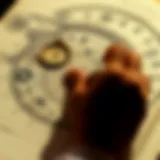 Astrological chart with celestial symbols