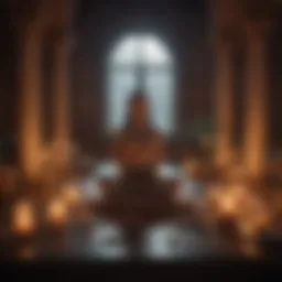 A serene meditation space with candles and crystals
