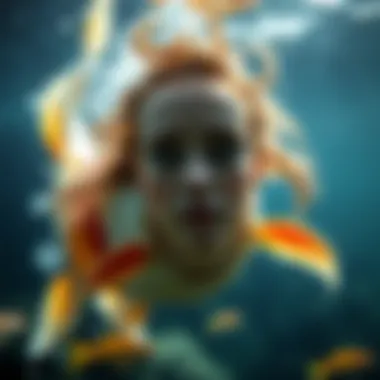 Emotional Depth of Pisces A serene underwater scene illustrating the emotional depth of Pisces