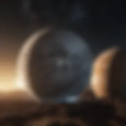 Celestial alignment of the moon and planets