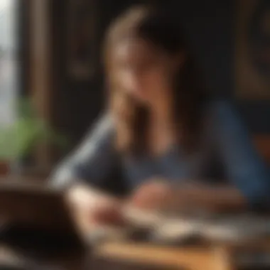 An individual using a laptop to engage in an online tarot reading session.