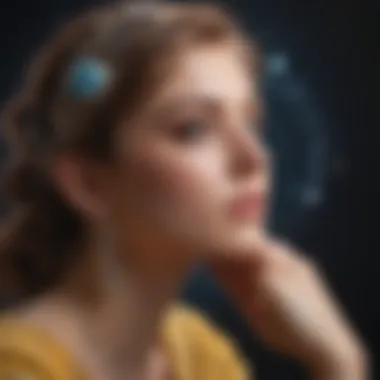 Personal Reflection on Horoscopes An illustration of a person reflecting on their horoscope.