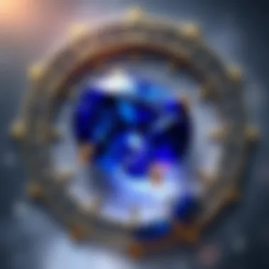 An astrological chart featuring sapphire as a key component
