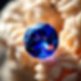 A close-up of a brilliant blue sapphire gemstone