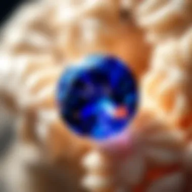 A close-up of a brilliant blue sapphire gemstone