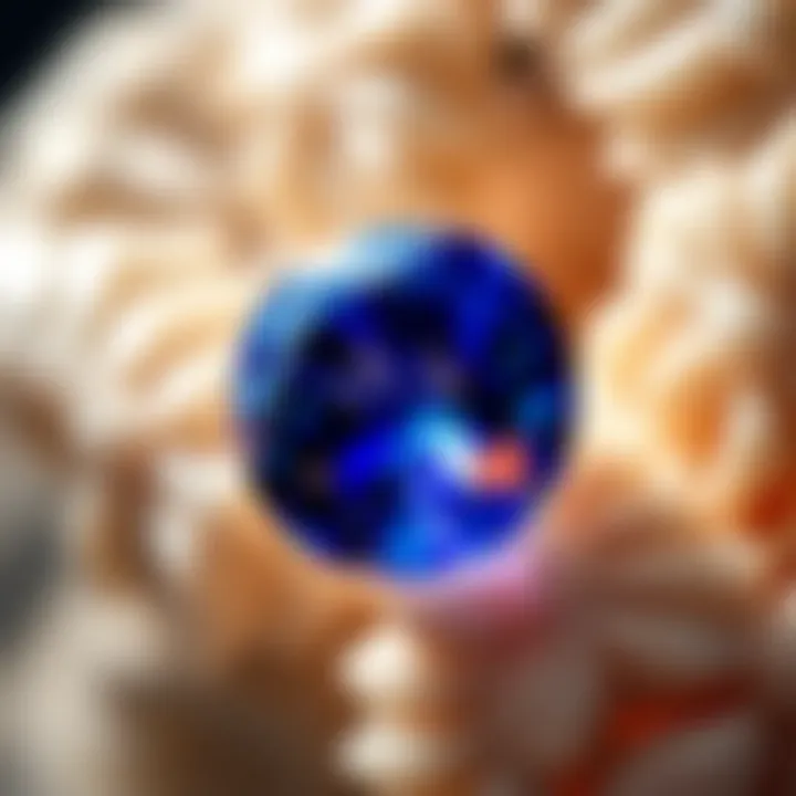 A close-up of a brilliant blue sapphire gemstone