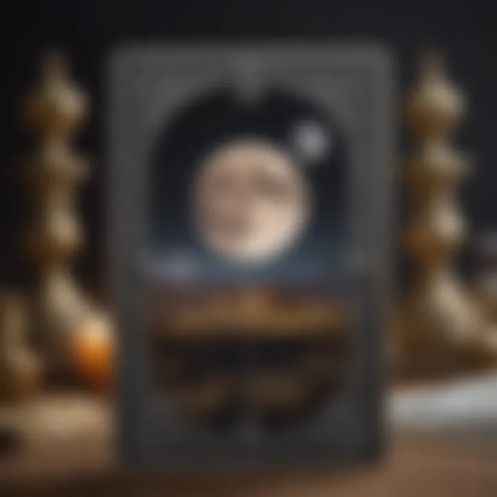 A tarot spread featuring the Moon card, emphasizing its position and influence.
