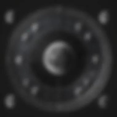 Lunar Phases and Astrological Signs A celestial chart showcasing the lunar phases and astrological signs