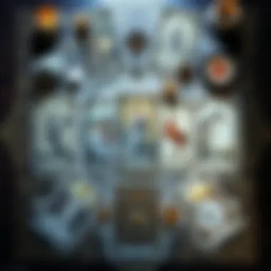 Intricate layout of a 6 card tarot spread