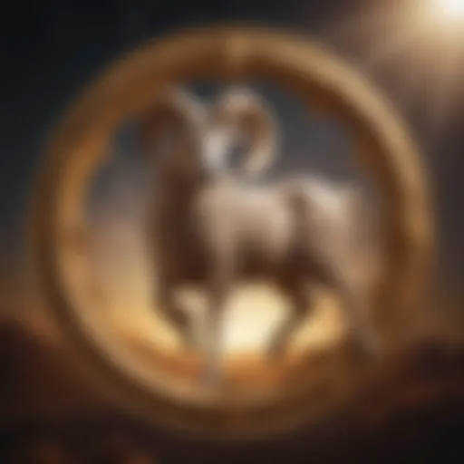 The vibrant symbol of Aries depicted in a celestial design.