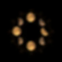 Illustration of the moon phases and their astrological significance