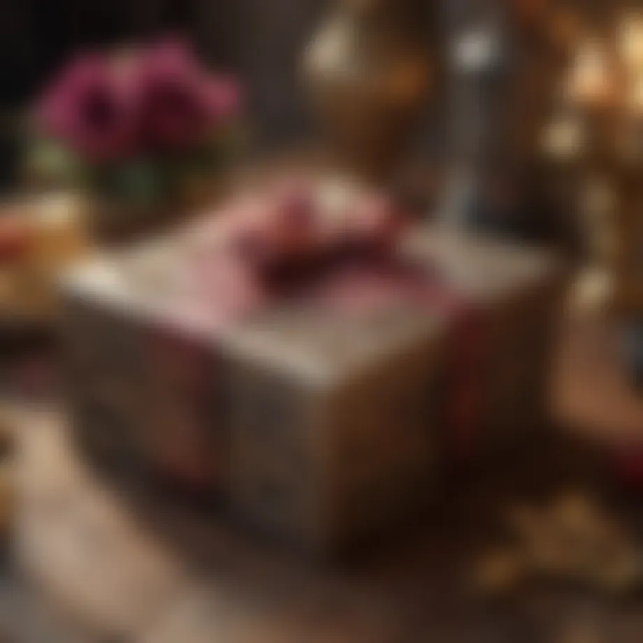Elegant gift box with luxurious wrapping
