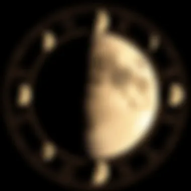 Illustration of the moon phases and their influence