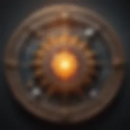 A vibrant astrological chart showcasing sun, moon, and rising signs