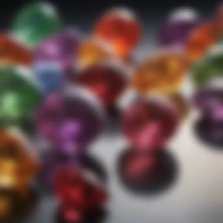 Close-up of various October birthstones highlighting their enchanting colors and facets