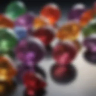 Enchanting Colors of October Birthstones Close-up of various October birthstones highlighting their enchanting colors and facets