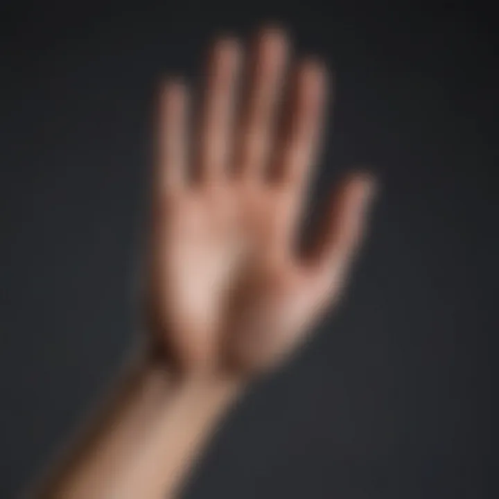 An artistic representation of different hand shapes associated with palmistry.