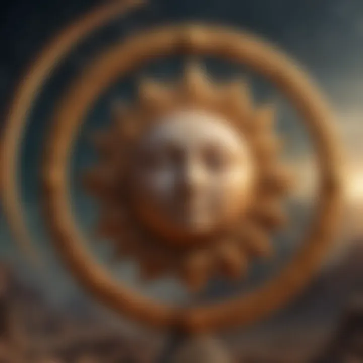 The celestial bodies representing Sun, Moon, and Rising signs