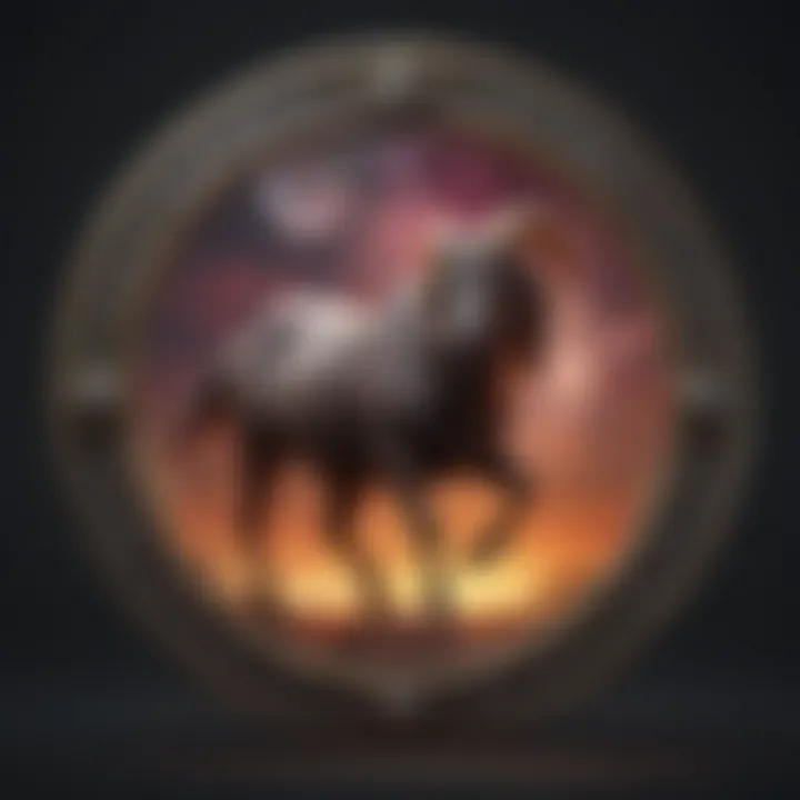 Vibrant depiction of the Aries moon sign symbolizing boldness and energy