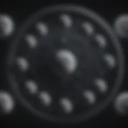 Celestial chart depicting lunar phases