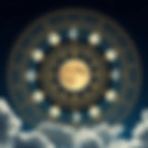 Celestial chart representing lunar signs