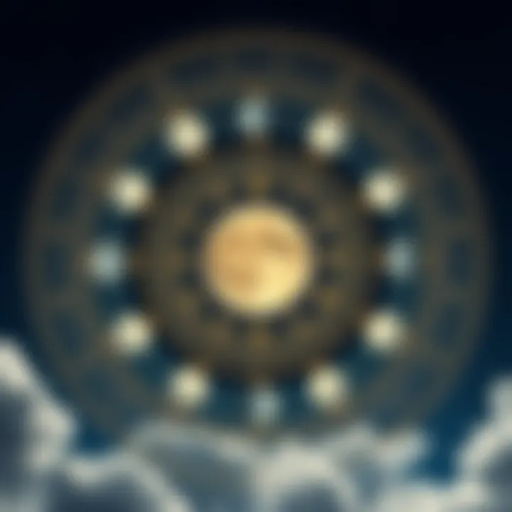 Celestial chart representing lunar signs