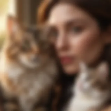 Self-Discovery and Personal Growth A person contemplating their dreams with a cat by their side, illustrating self-discovery and personal growth.