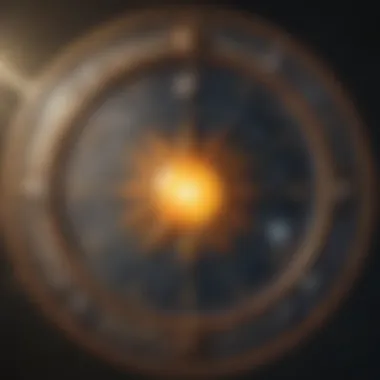Celestial Chart of Astrological Elements A celestial chart illustrating the sun, moon, and rising signs