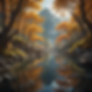 Harmony in Nature A serene landscape depicting the harmony of nature, symbolizing the balance of the elements.