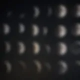 Celestial representation of the Moon's phases