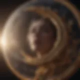 Celestial bodies representing moon and rising signs in astrology