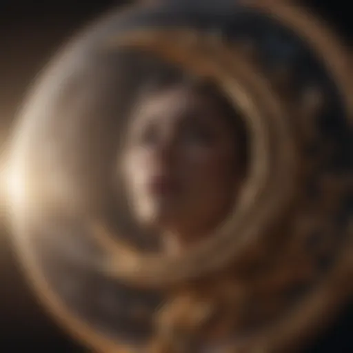 Celestial bodies representing moon and rising signs in astrology