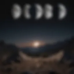 A serene night sky showcasing the various lunar phases