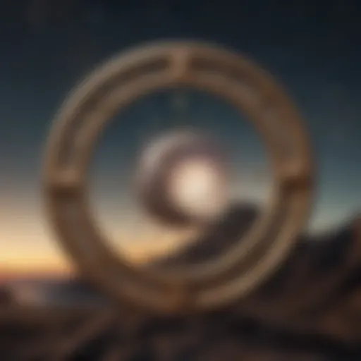 Celestial chart showcasing astrological symbols and the rising moon