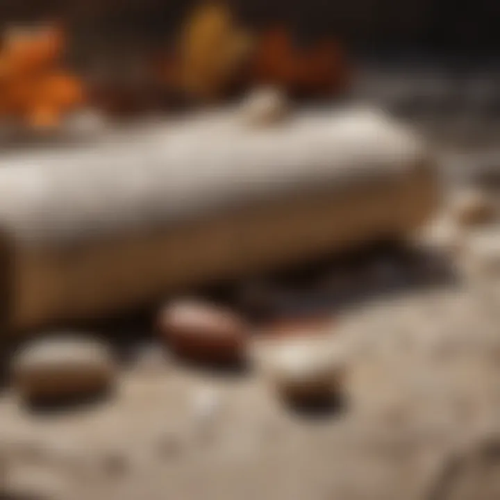 An ancient scroll depicting the historical significance of stones throughout cultures