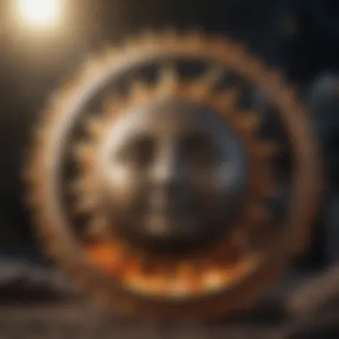 Celestial bodies representing sun and moon in astrology