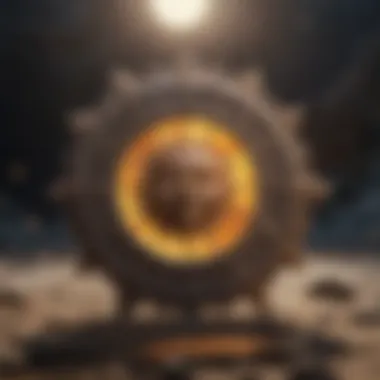 Symbolic illustration of sun and moon interaction