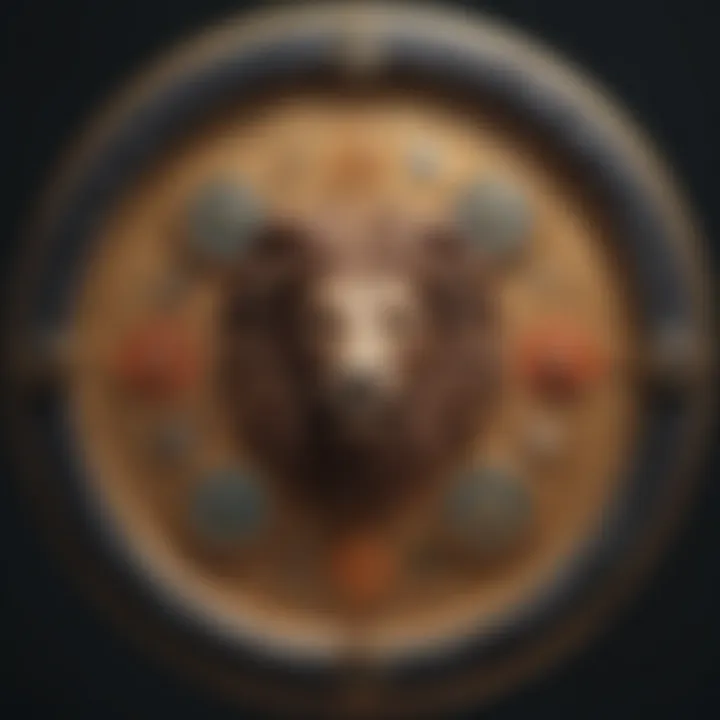 Symbolic representation of zodiac signs and their elements