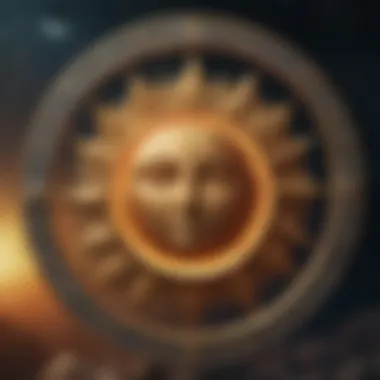 Interplay of Sun and Moon Signs in Astrology Celestial symbols representing sun and moon signs intertwined with zodiac constellations.
