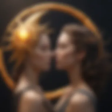 Sun and Moon Signs in Relationships Visual metaphor illustrating the connections between sun signs and interpersonal relationships.