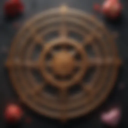 Astrological symbols intertwined with hearts