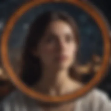 Self-Reflection Through Astrology Person contemplating astrological insights