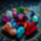 Cosmic Gems of the Zodiac A vibrant collection of zodiac stones arranged in a cosmic pattern